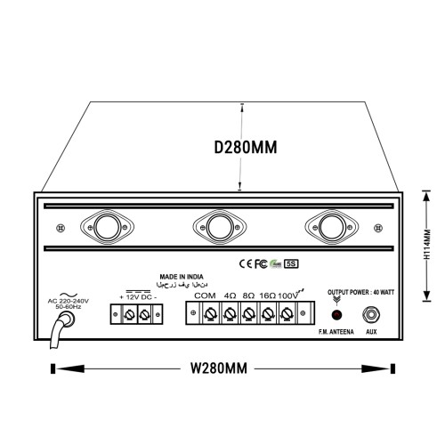 Denson 40 U P.A Low Power Mixer Amplifier